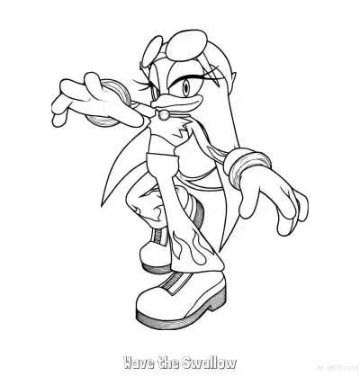 Free printable Wave the Swallow Coloring Page - Free Printable Sonic the Hedgehog Coloring Sheets coloring page